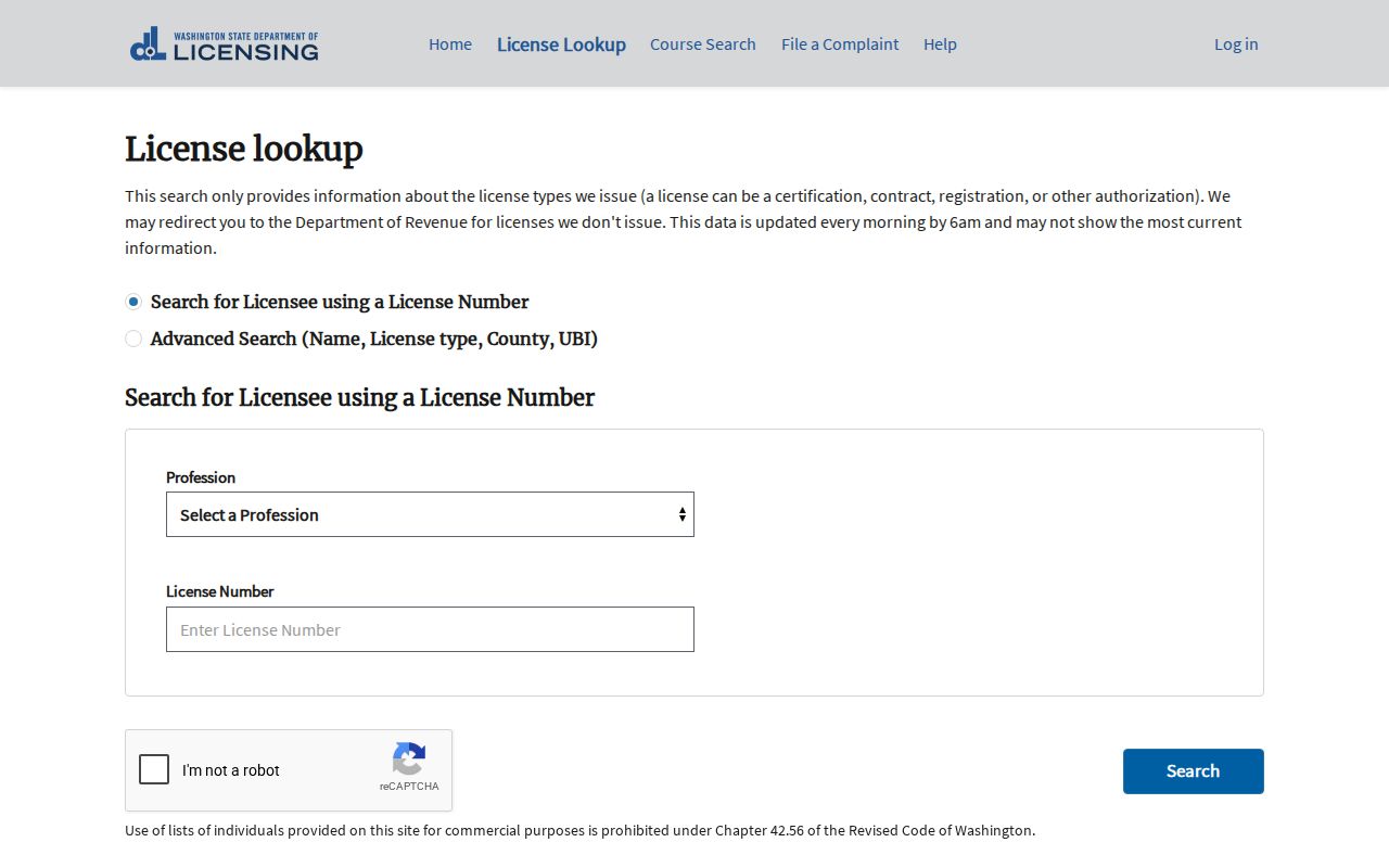 Redmond people search with Washington license lookup