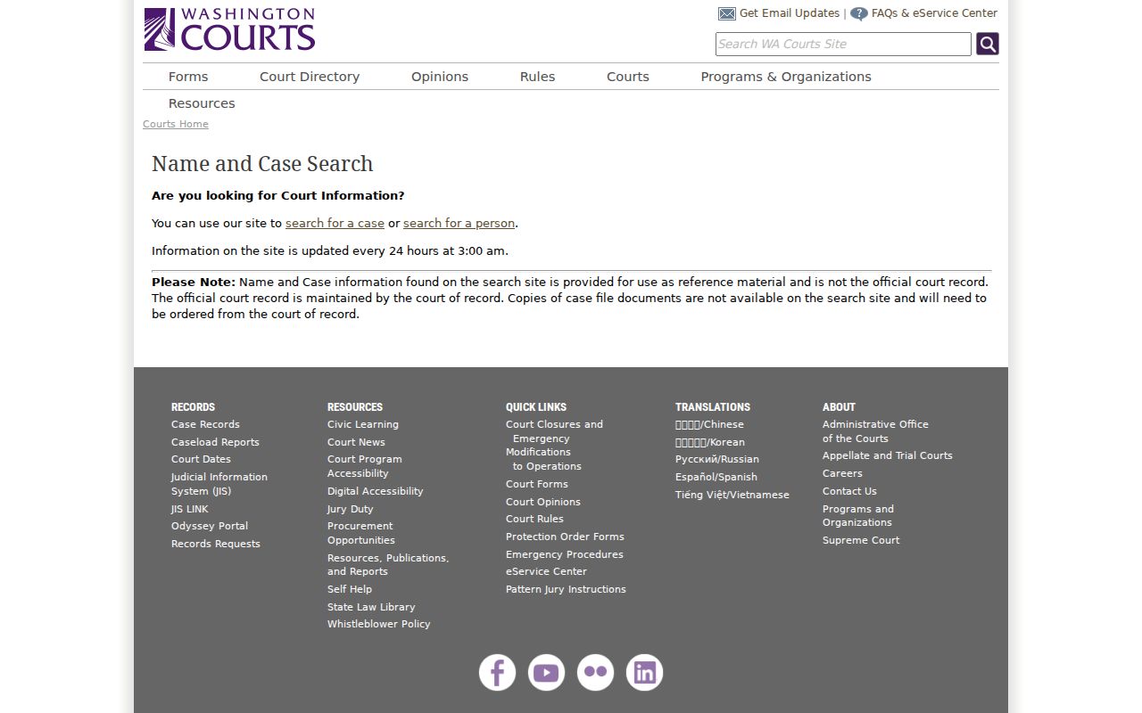Redmond people search through Washington court records