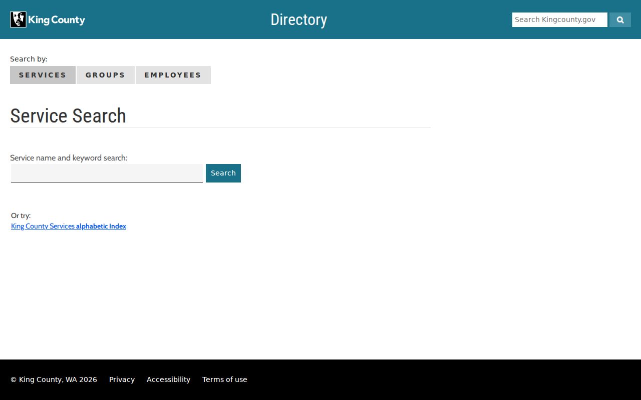 Redmond people directories search in the King County employee directory