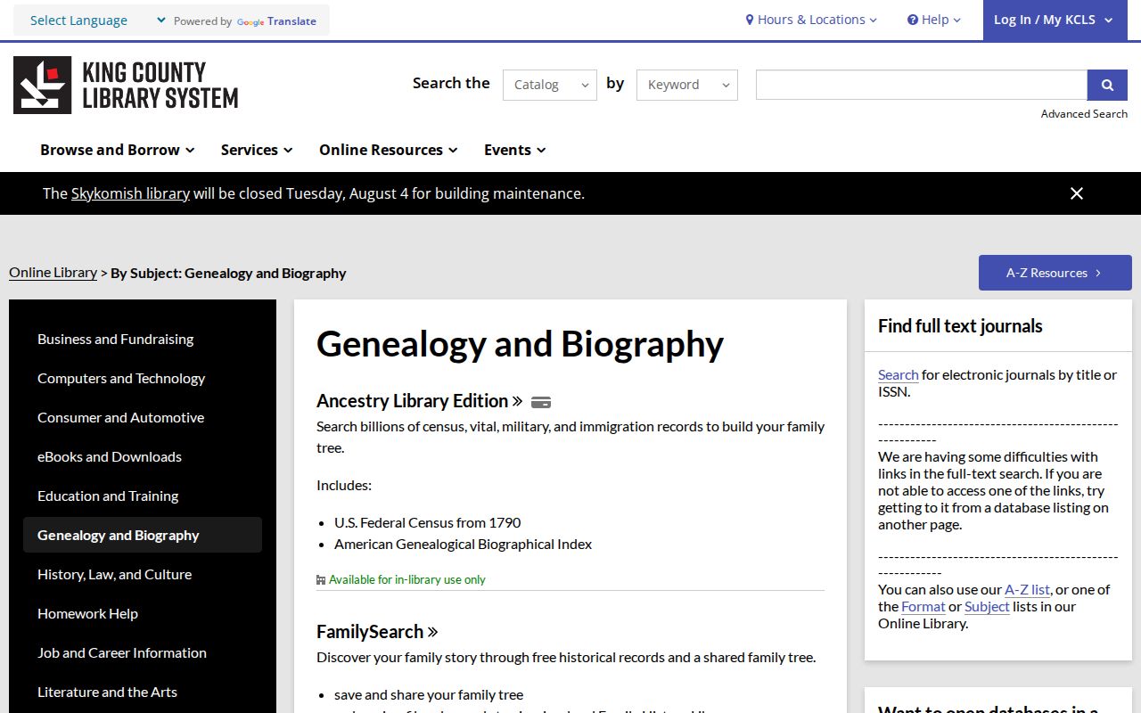 Redmond voter records research resources from King County libraries